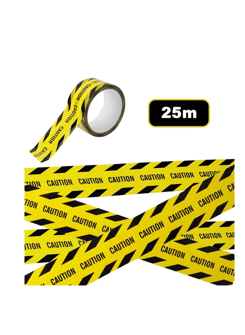 SYOSI Warning Tape Hazard Caution Yellow and Black Barrier Marking Used for Road Construction Warning Transportation of Dangerous Goods Themed Parties 4.8 cm *25 m - Image 2