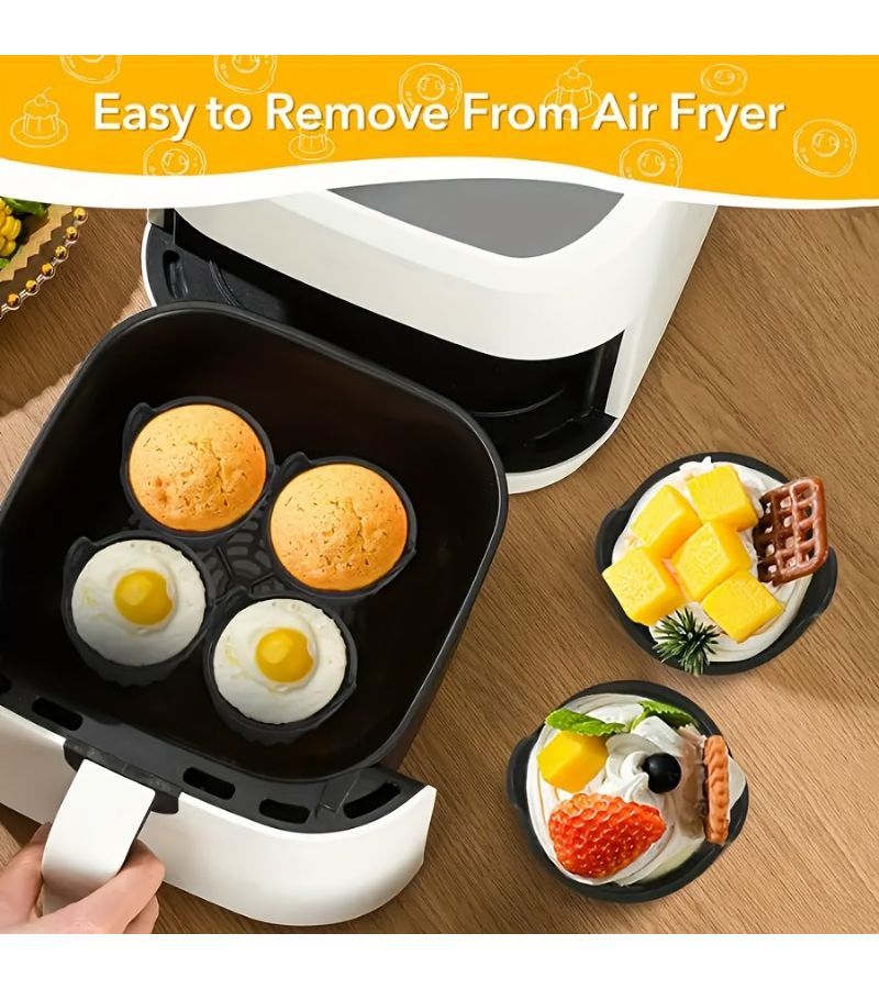 Greym 6piece Nonstick Air Fryer Round Baking Cup Reusable Easy Unmold - Image 2