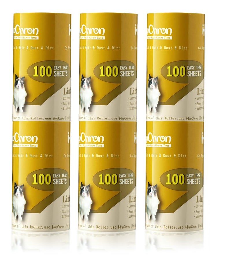 HapChron Extra Sticky Lint Roller Refills Only Total 600 Easy Tear Sheets Fits Most 394 Standard Size Lint Roller with Inner Diameter at 15 Works Great On Pet Hair