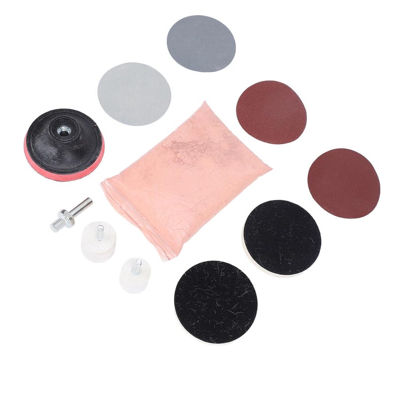 32Pcs Car Glass Polishing Kit with Cerium Oxide Powder Wool Wheels Sandpaper - Image 3