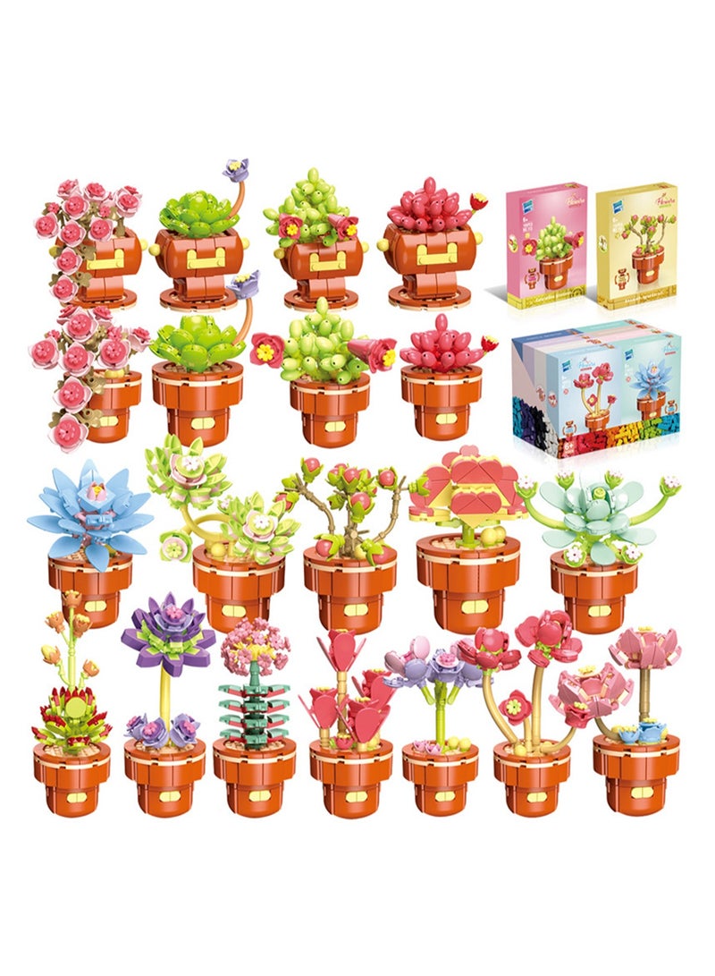 DIY Mini Flower Pot Plant Building Block Toys, Colorful and Cute Small Bonsai Plant Basket, Creative Plant Series Home Office Decoration Desktop Accessories Birthday Gift(erfly Dance 198pcs) - Image 2