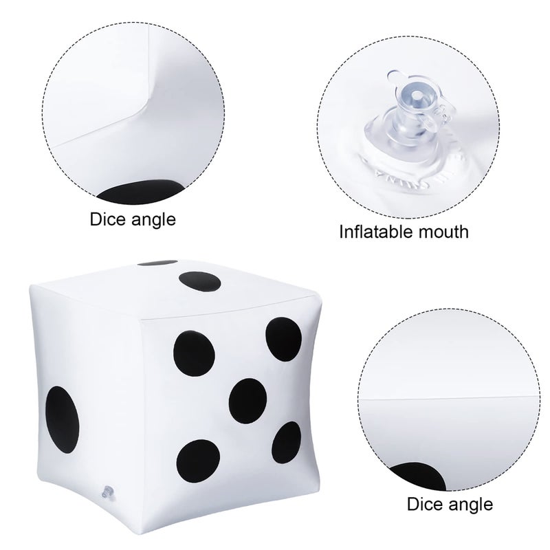 Blulu 3 Pack Large Inflatable Dice Jumbo Giant Inflatable Dice for Indoor Outdoor Broad Game Ludo Pool Party Favor(12 Inch,White) - Image 3