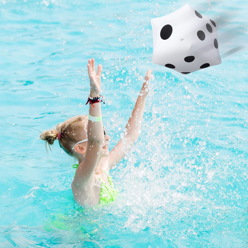 Blulu 3 Pack Large Inflatable Dice Jumbo Giant Inflatable Dice for Indoor Outdoor Broad Game Ludo Pool Party Favor(12 Inch,White) - Image 2
