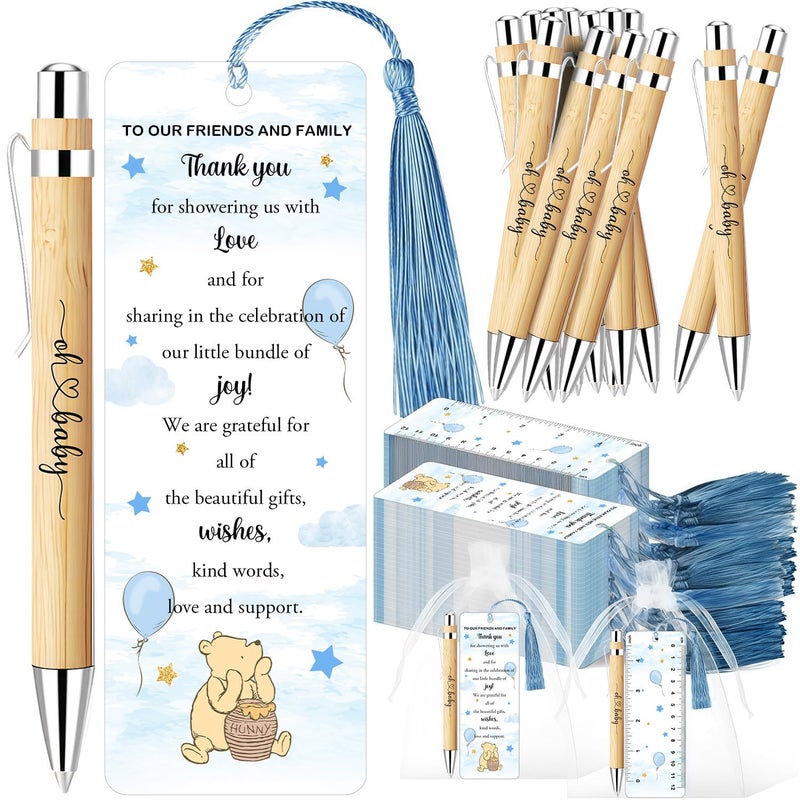 Xendelow 30 Sets Winnie Baby Shower Favors for Guests, Includes 30 Baby Shower Ballpoint Pens 30 Winnie Thank You Bookmarks 30 Organza Bags for Gender Reveal Gifts Guest Prizes, The Pooh Decoration - Image 1
