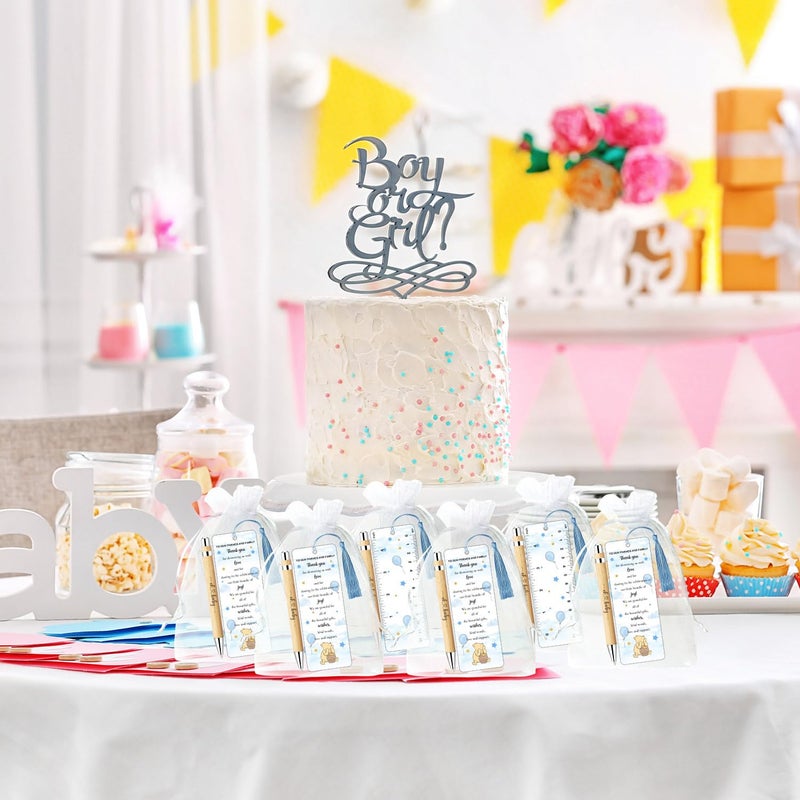 Xendelow 30 Sets Winnie Baby Shower Favors for Guests, Includes 30 Baby Shower Ballpoint Pens 30 Winnie Thank You Bookmarks 30 Organza Bags for Gender Reveal Gifts Guest Prizes, The Pooh Decoration - Image 5