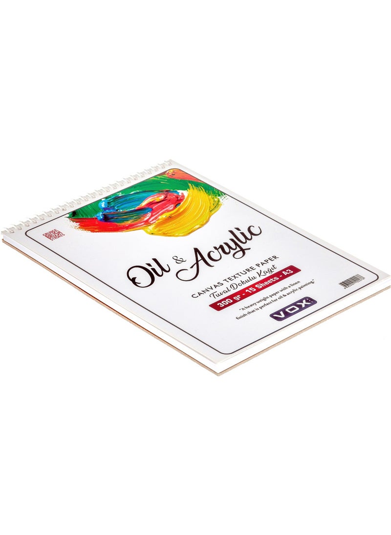 Vox Art - 300 gr Acrylic Paint Notebook A3 15 Sheets - Image 1