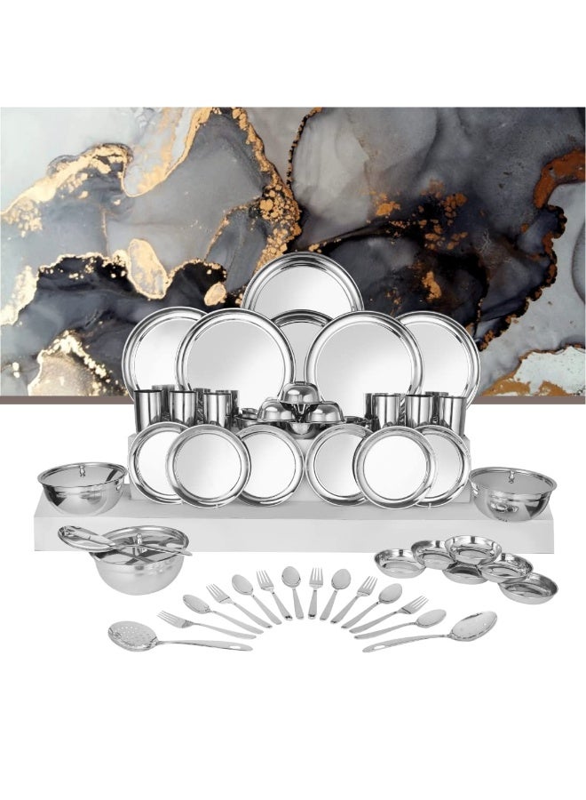 Shri & Sam Stainless Steel Solid Shagun Dinner Set (51 Pcs Set) - Image 4