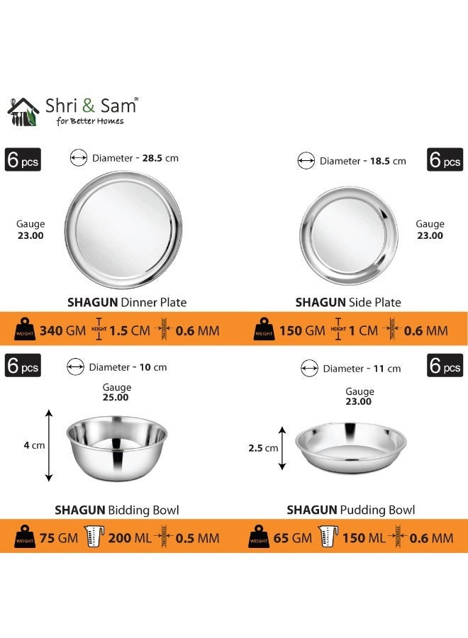 Shri & Sam Stainless Steel Solid Shagun Dinner Set (51 Pcs Set) - Image 3