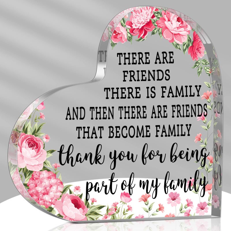 Chunful Friendship Gift for Women Girls Birthday Going Away Gifts Best Friend Acrylic Plaque for Coworker Retirement Friendship Keepsake DecorFlower 