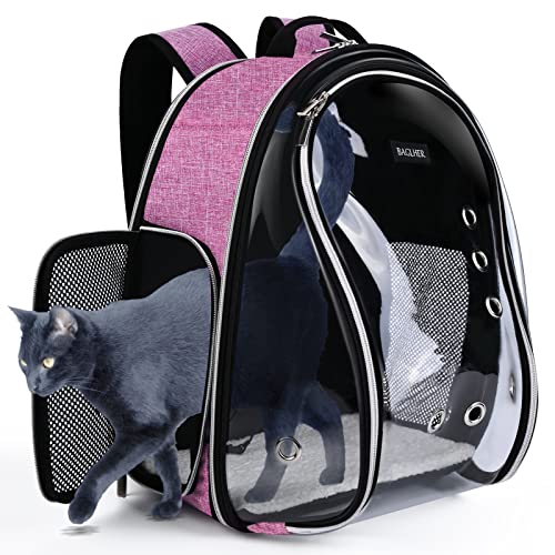 BAGLHER Cat Carrier Backpack Bubble Fit Up to 18 Lbs AirlineApproved Dog Backpack Carrier for Small Pets Puppies Dogs Bunny Space Capsule Dog Carrier Backpack for Travel Outdoor Hiking Pink