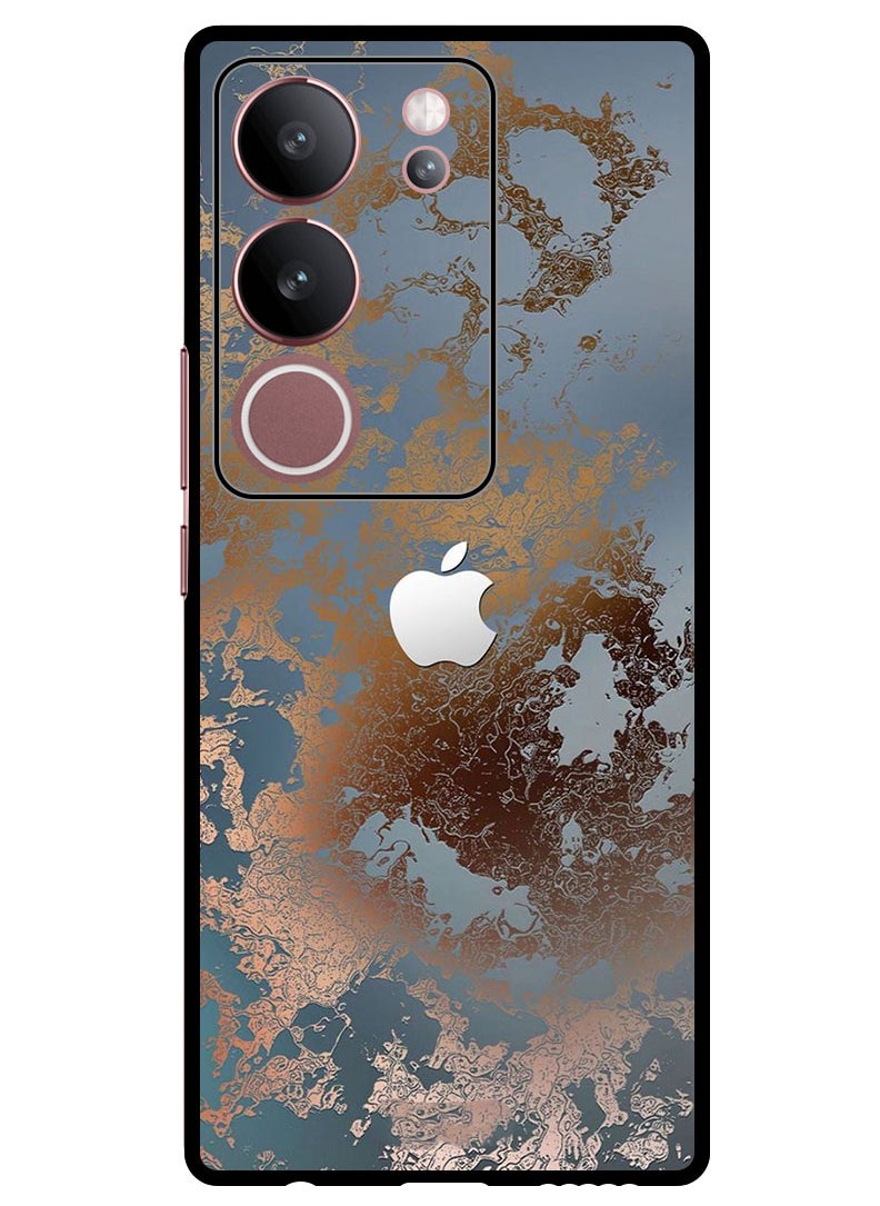 Theodor - Protective Case Anti Scratch Shock Proof Bumper Cover For Vivo V29 - V29 Pro Golden Grey Design - Image 1
