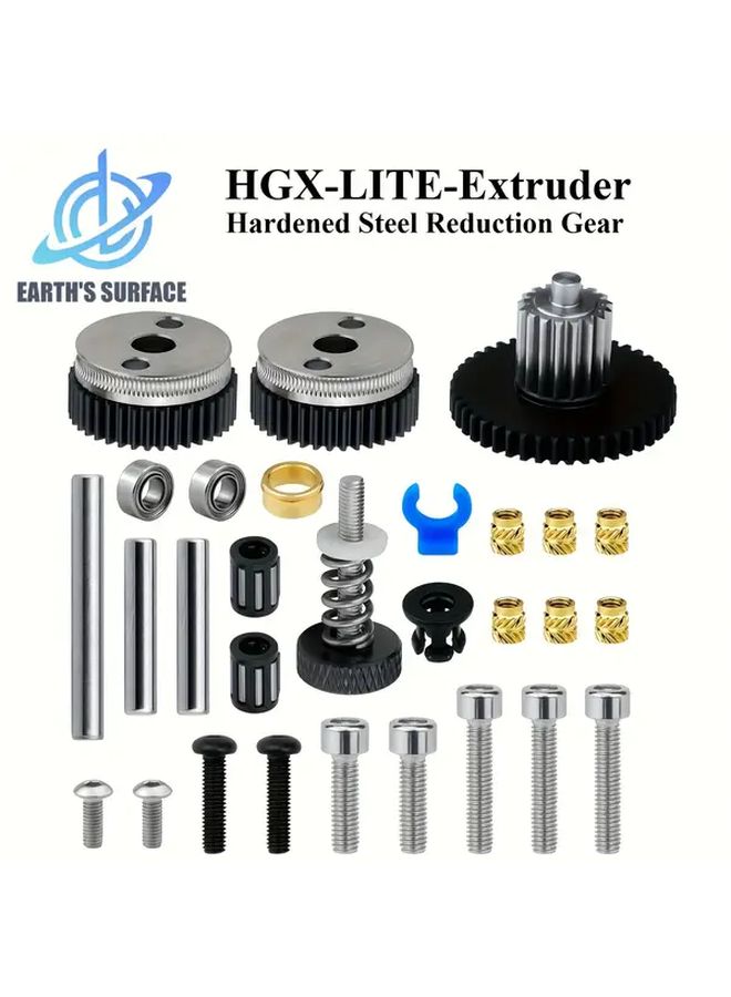 جميع أجزاء طقم تروس البثق المصنوعة من الفولاذ المقسى بالكامل (المعدني) لطابعات CR10 وEnder3 ثلاثية الأبعاد - Image 1