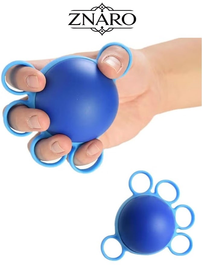 ZNARO Hand Strengthener and Grip Strengthener, Silicone Forearm Exerciser Ball with Medium and Light Resistance, for Arthritis Carpal Tunnel Guitarists (Blue) - Image 1