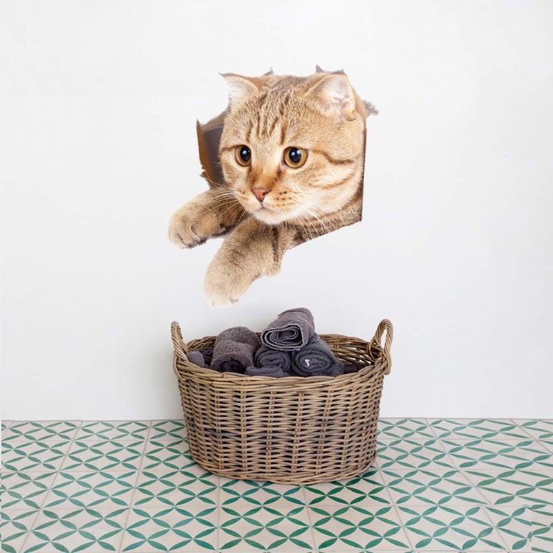 TTSAM 11PCS New 3D Removable Cartoon Animal Cats Large Wall Stickers, Easy to Peel Easy to Stick Safe on Painted Walls Cute Cat Decor Posters for Nursery Room Toilet Kitchen Offices - Image 3