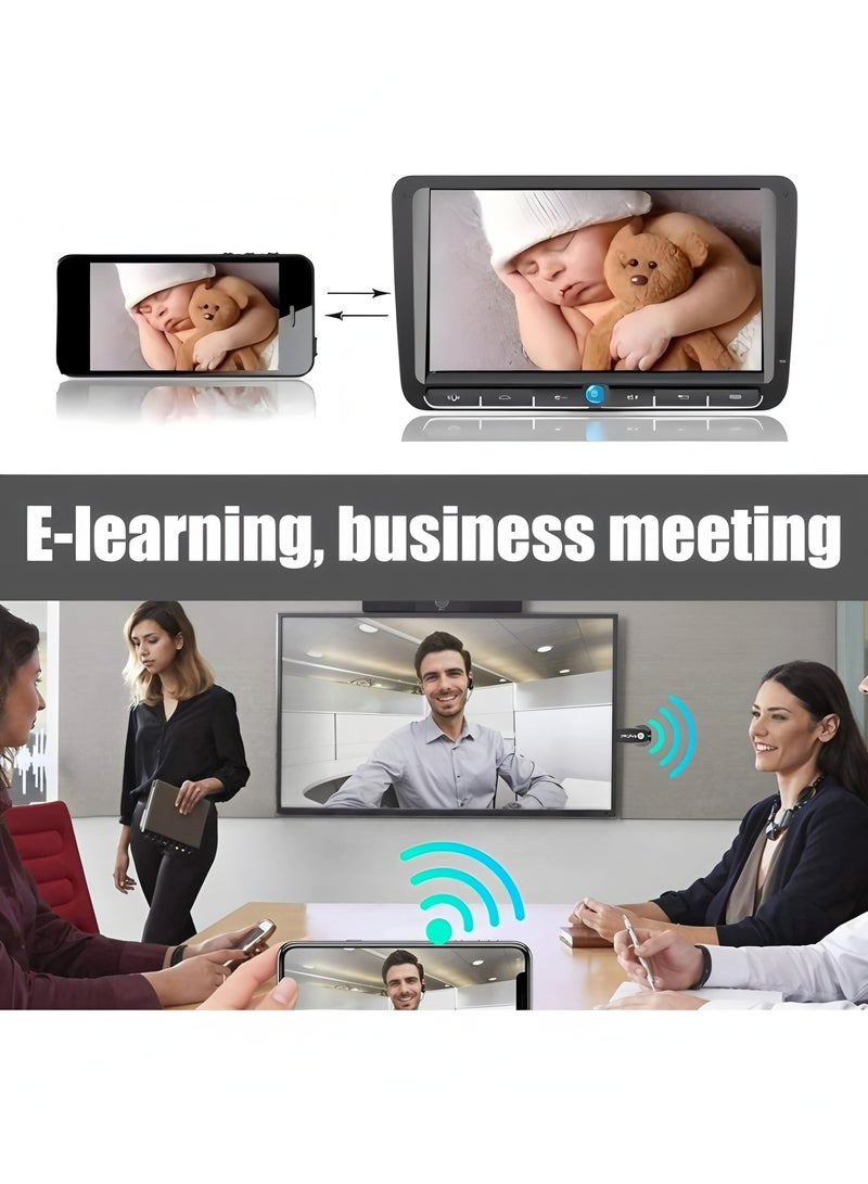 إني كاست جهاز استقبال شاشة واي فاي M2 Plus، محول عرض HDMI لاسلكي بدقة 4K، جهاز استقبال انعكاس شاشة الهاتف المحمول بدقة 1080 بكسل، لأجهزة Android/Mac/iOS Windows - Image 3