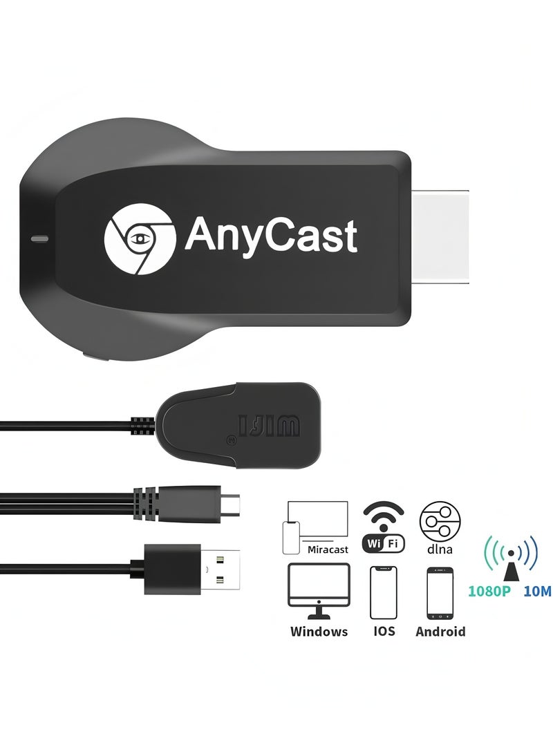 إني كاست جهاز استقبال شاشة واي فاي M2 Plus، محول عرض HDMI لاسلكي بدقة 4K، جهاز استقبال انعكاس شاشة الهاتف المحمول بدقة 1080 بكسل، لأجهزة Android/Mac/iOS Windows - Image 2