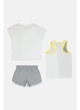 Kids Girl 3 Pieces Sportswear Top With Short Set, White/Grey Combo - pzsku/ZB16783482275201F3687Z/45/_/1732457492/8e26d0fc-b07a-438a-bc0b-d575d3036354