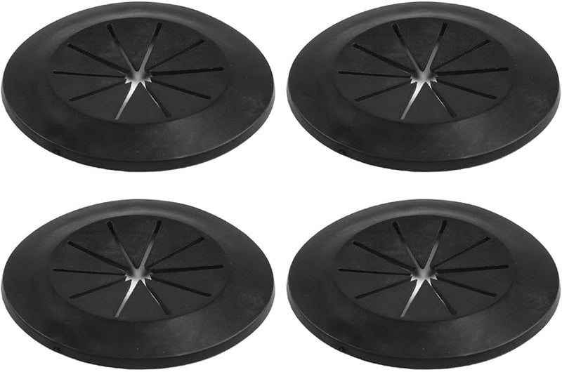 PVC Desk Wire Hole Covers Pack of 4 Black for Easy Workspace Cable Management - Image 1