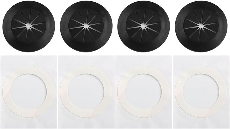 PVC Desk Wire Hole Covers Pack of 4 Black for Easy Workspace Cable Management - Image 5