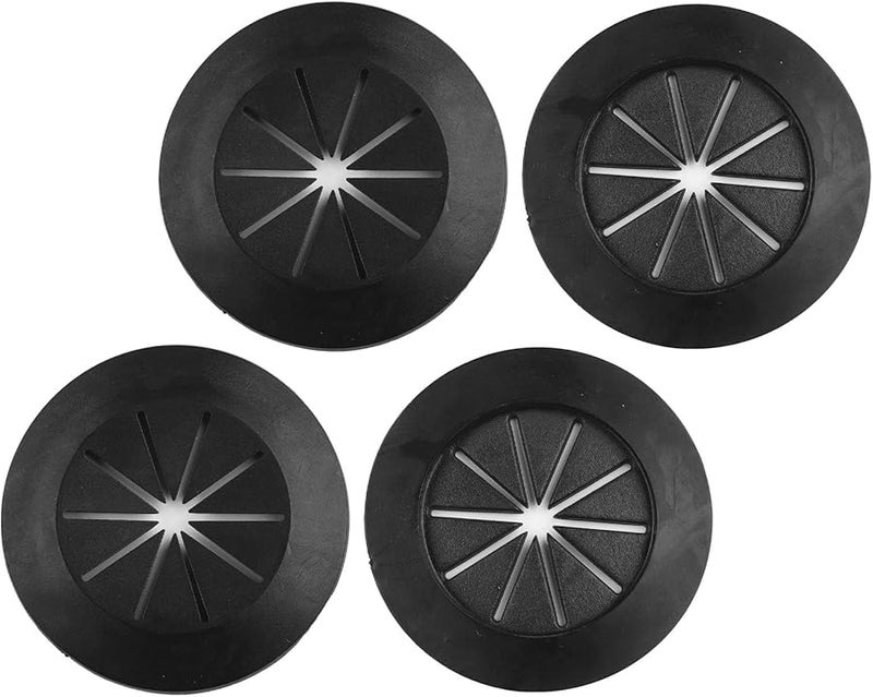 PVC Desk Wire Hole Covers Pack of 4 Black for Easy Workspace Cable Management - Image 4