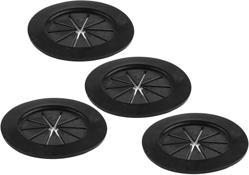 PVC Desk Wire Hole Covers Pack of 4 Black for Easy Workspace Cable Management - Image 3