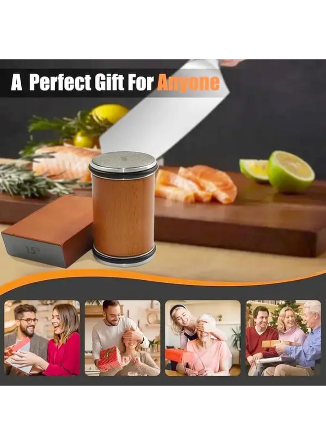 Off White Wooden Knife Sharpener 400 1000 1500 Grit No Electricity Needed - Image 4