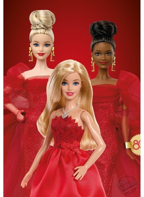 Barbie Mattel 80th Anniversary Ruby-Red Celebration Blonde Fashion Doll  Wearing Red Dress with Silvery Shoes & Necklace, Collectible Toy | Best  Price UAE | Dubai, Abu Dhabi