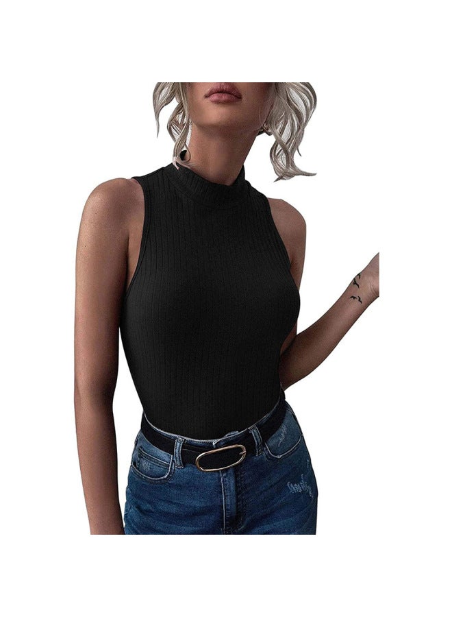 European And American Women's Clothing Independent Site  Summer Solid Color Ribbed Tank Top Women's Sleeveless T-shirt Top