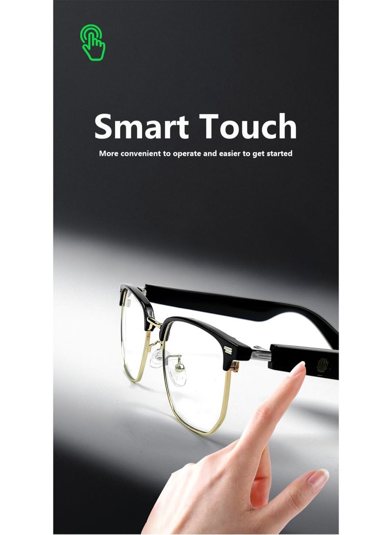 جولف لينك نظارات ذكية MZ09 للقيادة والملاحة الصوتية والنظارات الشمسية وركوب الدراجات والمشي لمسافات طويلة وحماية من الأشعة فوق البنفسجية ومضادة للإشعاع نظارات ذكية سوداء - Image 3