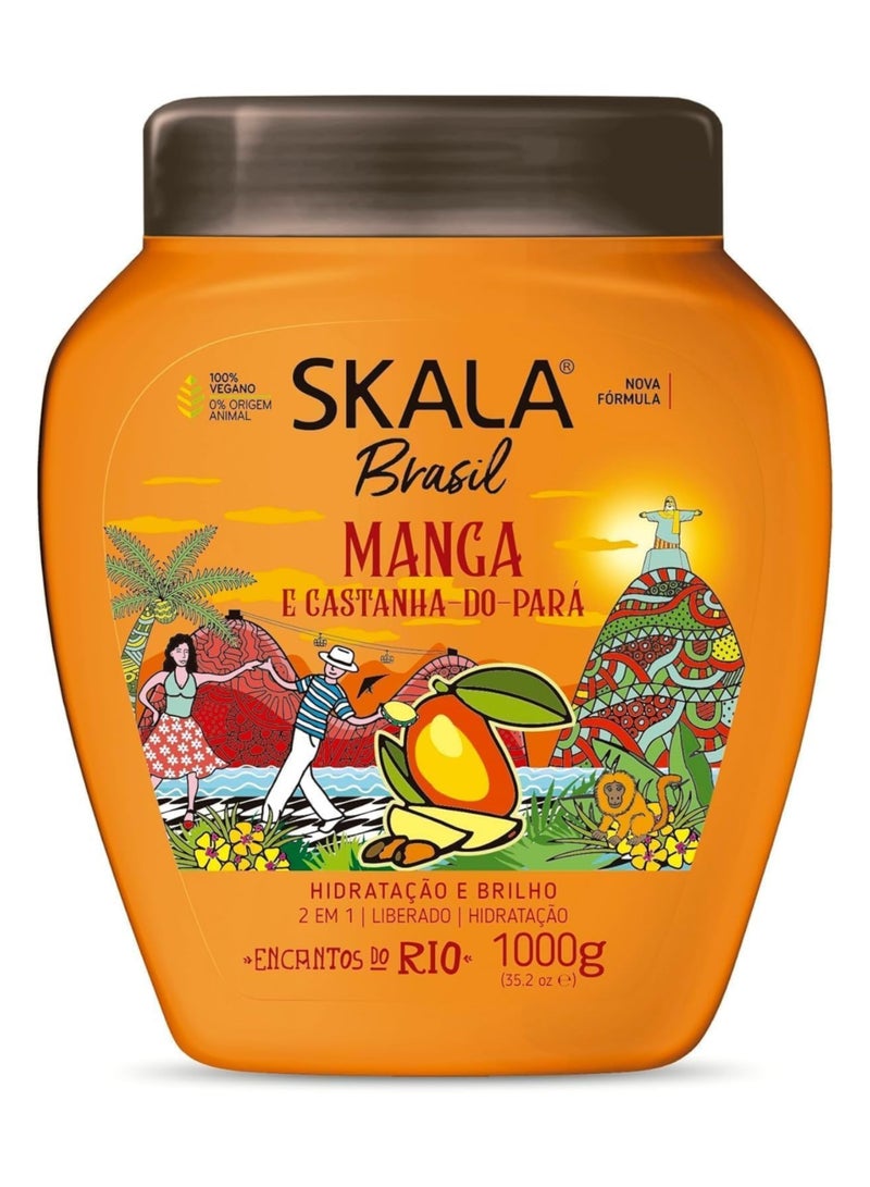 سكالا كريم معالجة الشعر سكالا (2 في 1 ) بخلاصة بذورالمانجا والجوز البرازيلي وزبدة الشيا للترطيب العميق والتغذية الفائقة مثالي لجميع أنواع الشعر 1000 جرام