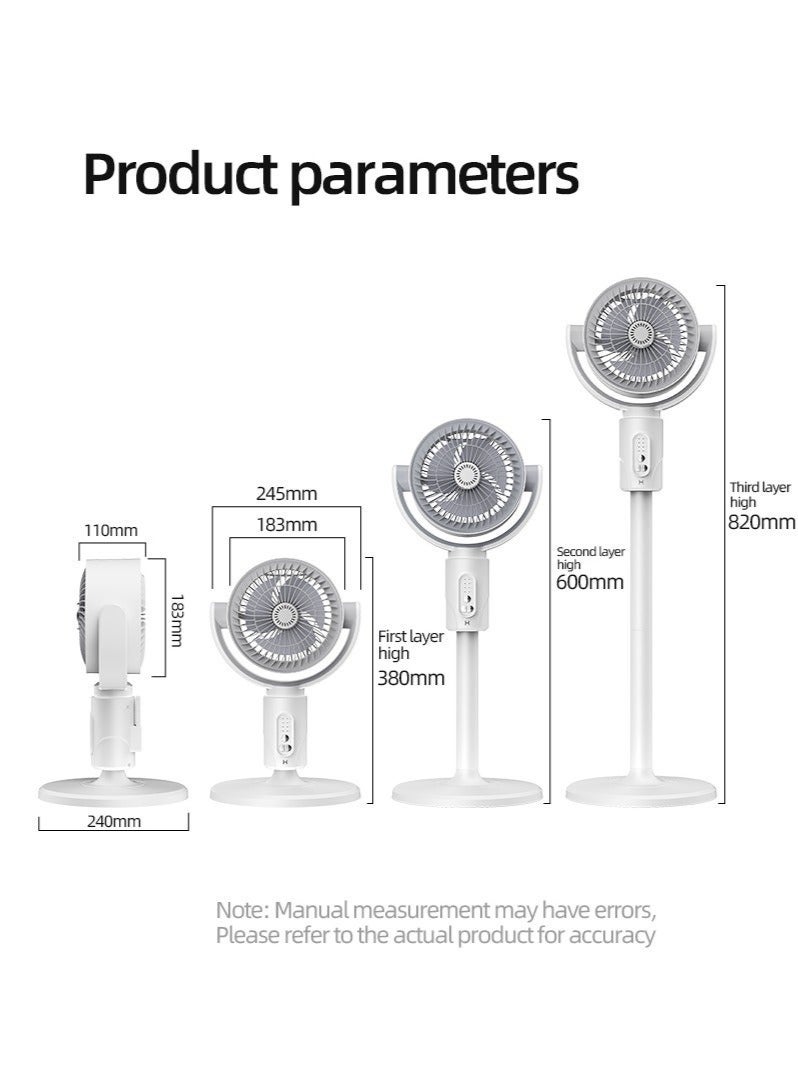 ELTRAZONE Pedestal Fan F1 White – 3-in-1 Rechargeable Standing Fan with Remote Control, 5-Speed Silent Air Circulation, Adjustable Height, Energy-Saving Timer, Portable Cooling Fan for Home & Office - Image 5