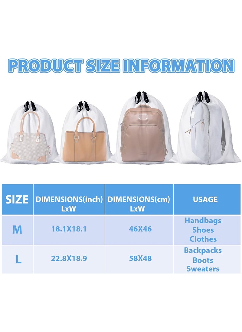 Woanger Woanger 10 Pieces Large Dust Cover Bag Polyester Cotton Breathable Bags Dustproof Drawstring Storage for Shoes Purses Travel Packing Luggage Organizer Home Storage 2 Sizes  - Image 2