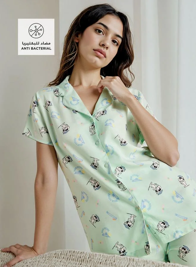 Splash FAV Snoopy Print Pyjama Set