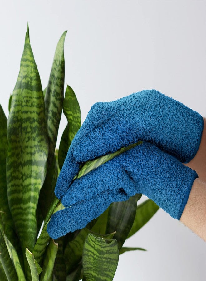 Bencailor 3 Pairs Microfiber Gloves Dusting Cleaning Gloves Plants Gloves Lengthen Thicken Cleaning Gloves Mitt for Blind(Purple, Blue, Rose Red) - Image 4
