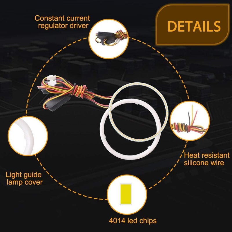 Qasim 110MM White+Amber Switchback LED Halo Ring Lights - Image 4