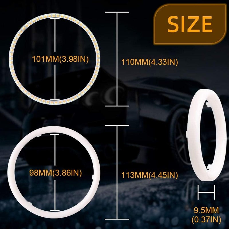 Qasim 110MM White+Amber Switchback LED Halo Ring Lights - Image 3