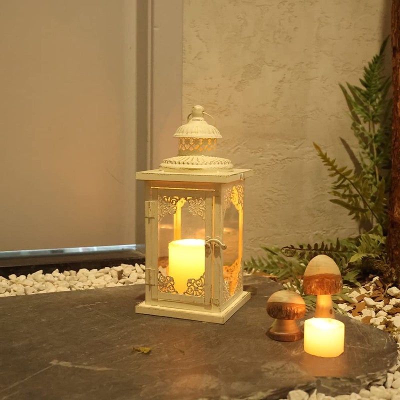 NEEDOMO Large Lanterns Decorative Indoor, 14'' Vintage Outdoor Lanterns with Clear Glass, Metal Candle Holder Lantern Rustic Farmhouse Shelf Decor for Indoor Outdoor Events Wedding and Party - Image 4