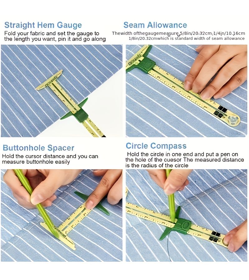 5 In 1 Multi Function Sliding Caliper Measuring Tool With Heavy Duty Industrial Drafting Adjustable Scales Ergonomic Handle And Locking Mechanism 1pc - Image 2