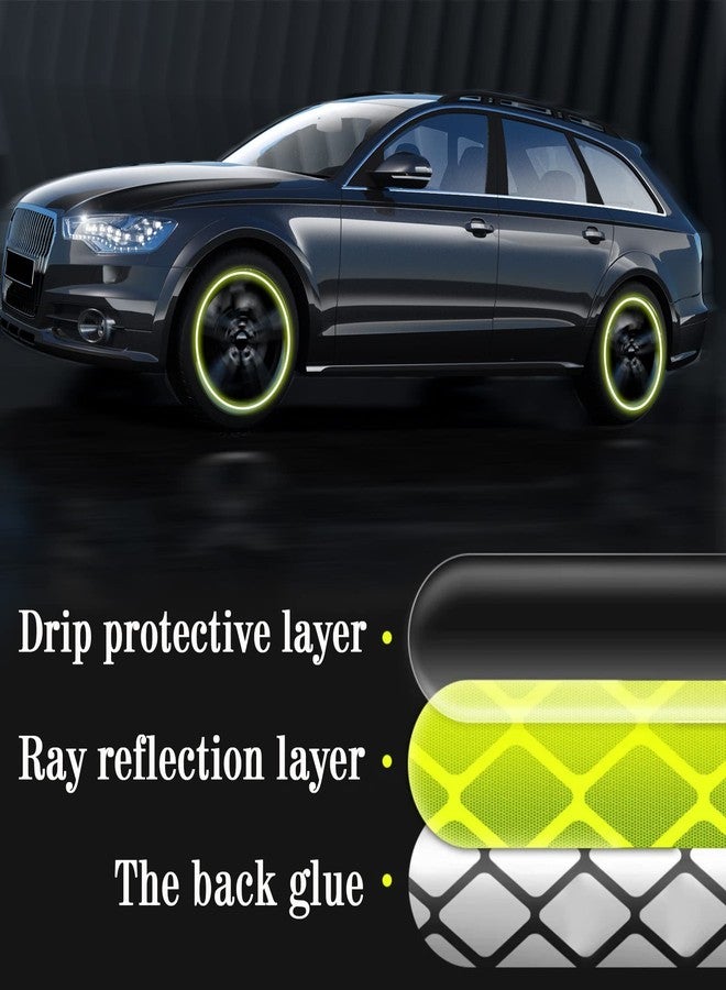 Kelenate® (Yellow) 20 Pieces of Reflective car Wheel Decorative Stripe Stickers, Night Safety Warning car Stickers Compatible with Mauti Wgon R - Image 4