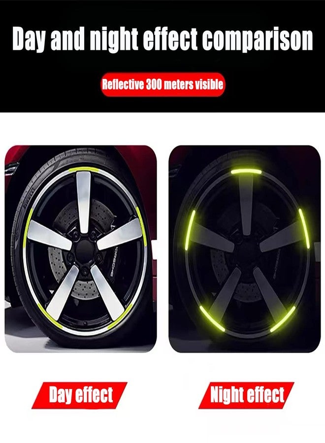 Kelenate® (Yellow) 20 Pieces of Reflective car Wheel Decorative Stripe Stickers, Night Safety Warning car Stickers Compatible with Mauti Wgon R - Image 5