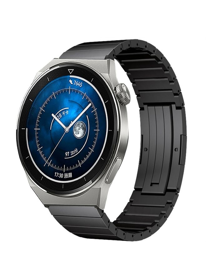 Replacement Strap For Huawei Watch GT 3 Pro 46mm One Bead Titanium Alloy Watch Band Black 