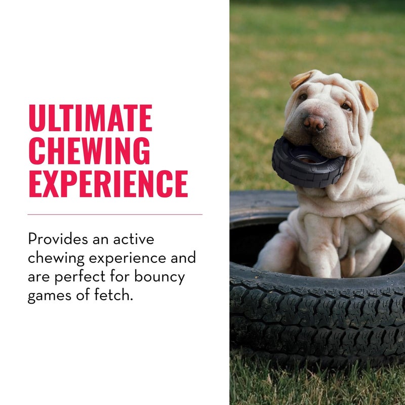 KONG Extreme Tires - KONG's Most Durable Natural Rubber Chew & Fetch Toy - Treat Dispenser Dog Tire Toy - Pet Supplies for Outdoor & Indoor Play - For Medium/Large Dogs - Image 3