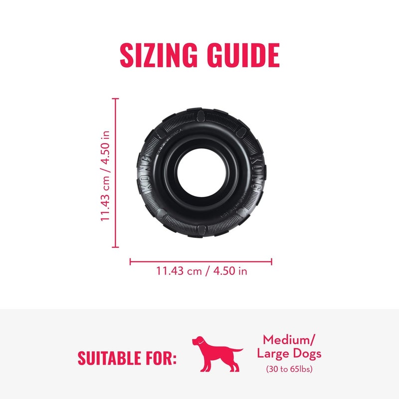 KONG Extreme Tires - KONG's Most Durable Natural Rubber Chew & Fetch Toy - Treat Dispenser Dog Tire Toy - Pet Supplies for Outdoor & Indoor Play - For Medium/Large Dogs - Image 4
