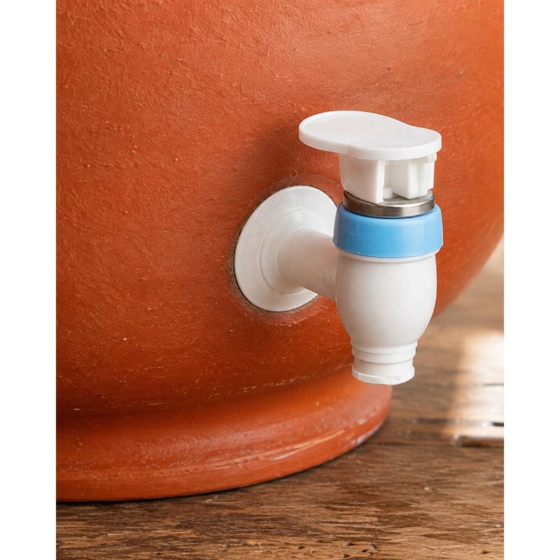 10 Liters Natural Clay Water Dispenser with Leakproof Tap and Cover Handcrafted Terracotta Matka Pot Earthen Drinking Water Jar for Home and Office Made in India - Image 5