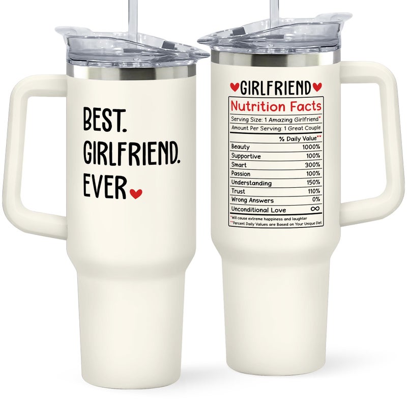 SUCHAGIFT Gifts for Girlfriend  Girlfriend Gifts for Women  Anniversary Valentines Birthday Cup for Her  Romantic Love Glass for Couple  40 Oz Stainless Steel Tumbler with Lid
