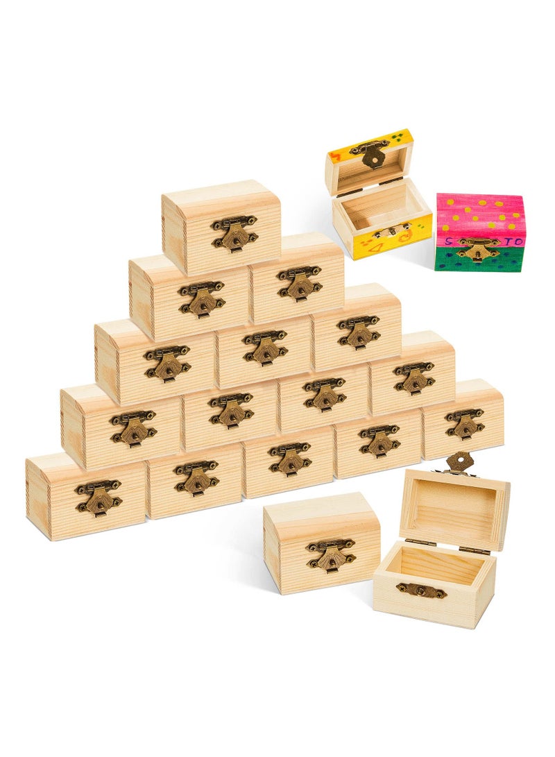SYOSI 10PCS Unfinished Treasure Chest Box Pirate, Miniature Wooden Chest Pirate Treasure Box DIY Craft Container Lockable Keepsake Box Party Favor Chest for DIY Crafts Home Decor Props, 2.3 x 1.5 x 1.5 Inch - Image 1