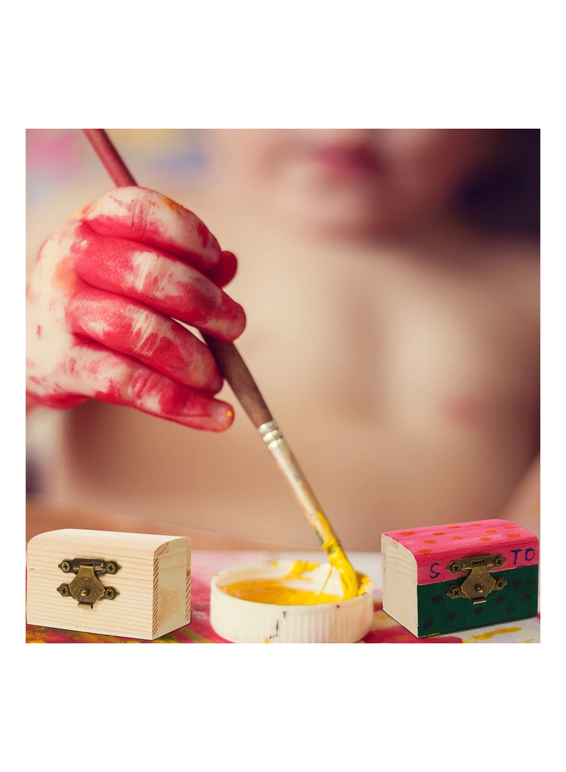 SYOSI 10PCS Unfinished Treasure Chest Box Pirate, Miniature Wooden Chest Pirate Treasure Box DIY Craft Container Lockable Keepsake Box Party Favor Chest for DIY Crafts Home Decor Props, 2.3 x 1.5 x 1.5 Inch - Image 2