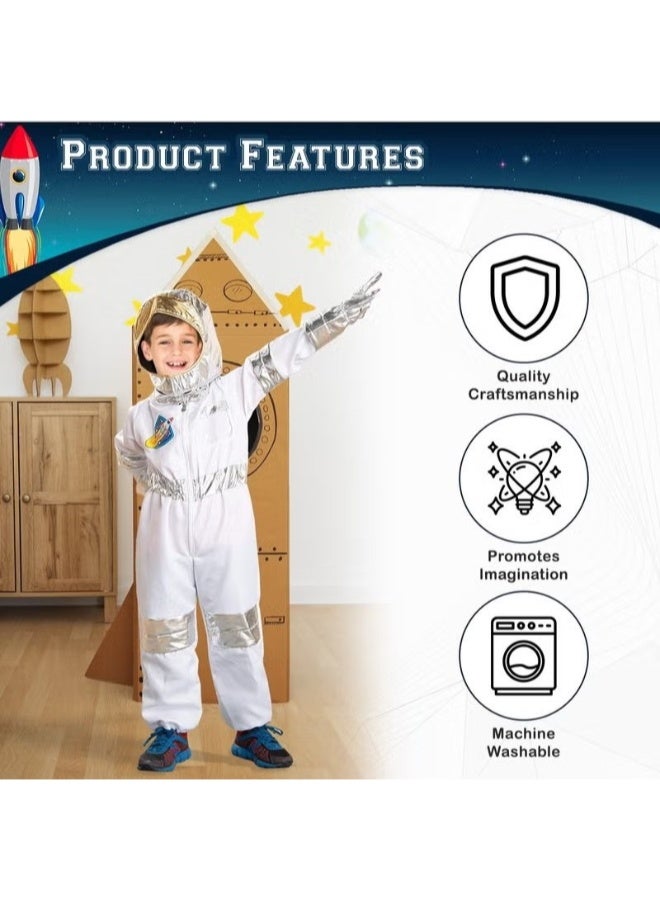 حديقة الألعاب طقم زي رائد الفضاء للأطفال للتلبيس التنكري مجموعة لعب الأدوار ملابس تنكرية كاملة زي الفضاء وإكسسوارات متين وقابل للغسل هدية مثالية للأولاد والبنات ملابس الأطفال التنكرية  Export to Sheets - Image 2