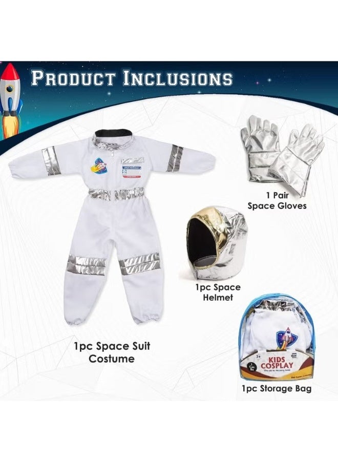حديقة الألعاب طقم زي رائد الفضاء للأطفال للتلبيس التنكري مجموعة لعب الأدوار ملابس تنكرية كاملة زي الفضاء وإكسسوارات متين وقابل للغسل هدية مثالية للأولاد والبنات ملابس الأطفال التنكرية  Export to Sheets - Image 3