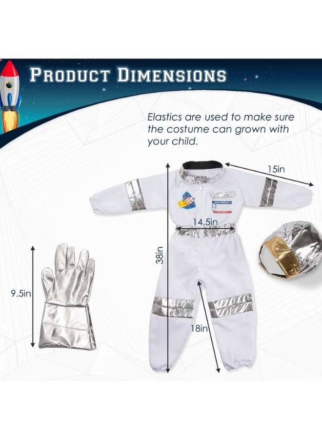 حديقة الألعاب طقم زي رائد الفضاء للأطفال للتلبيس التنكري مجموعة لعب الأدوار ملابس تنكرية كاملة زي الفضاء وإكسسوارات متين وقابل للغسل هدية مثالية للأولاد والبنات ملابس الأطفال التنكرية  Export to Sheets - Image 4